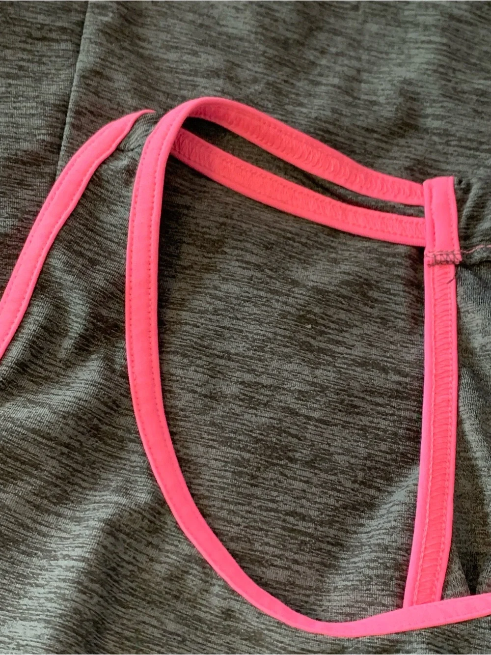 Justice Active Girls Grey Pink JUSTICE Racerback Athletic Tank Top Size 14/16